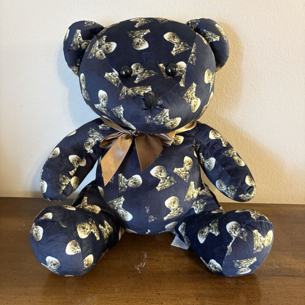 Smoking Skeleton Plush Bear Black Goth Halloween Van Gogh Lighthouse Immersion